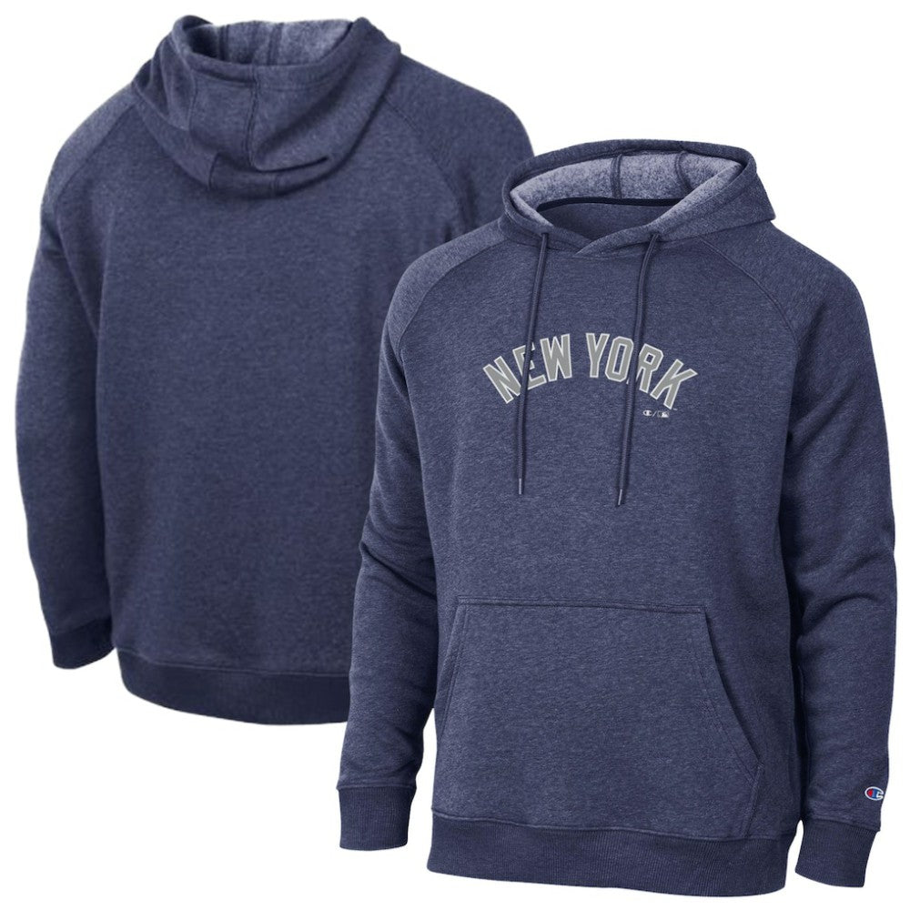 New York Yankees Champion Triumph Tri-Blend Raglan Hoodie - Navy - MLB Sale