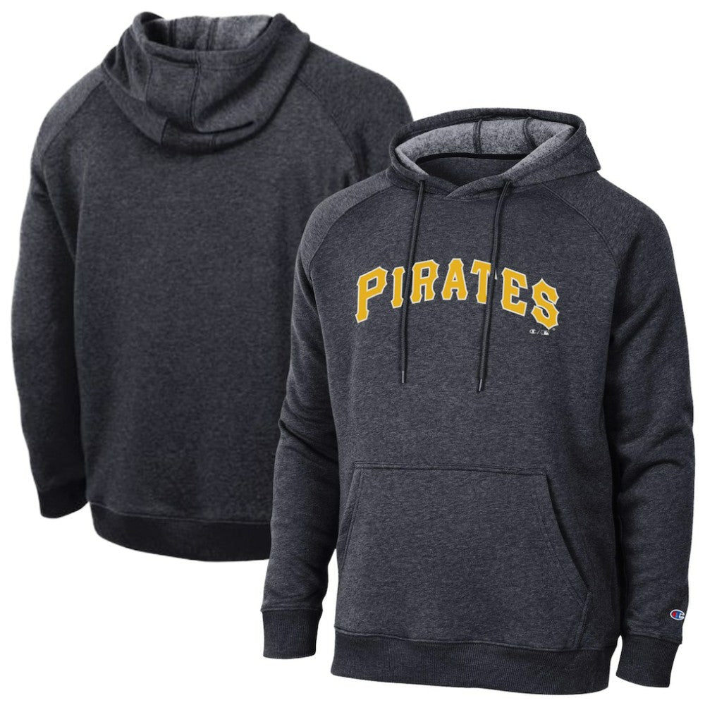 Pittsburgh Pirates Champion Triumph Tri-Blend Raglan Hoodie - Black - MLB on Sale