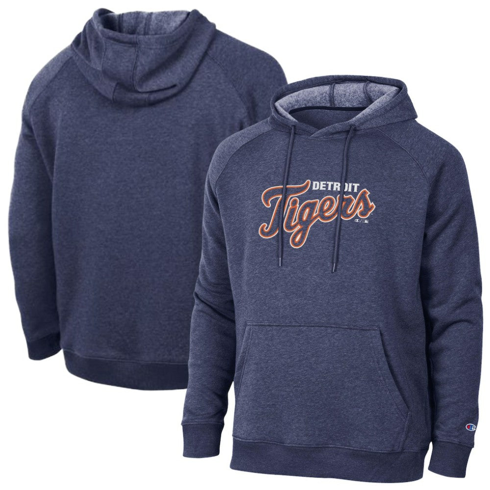 Detroit Tigers Champion Triumph Tri-Blend Raglan Hoodie - Navy - MLB Online