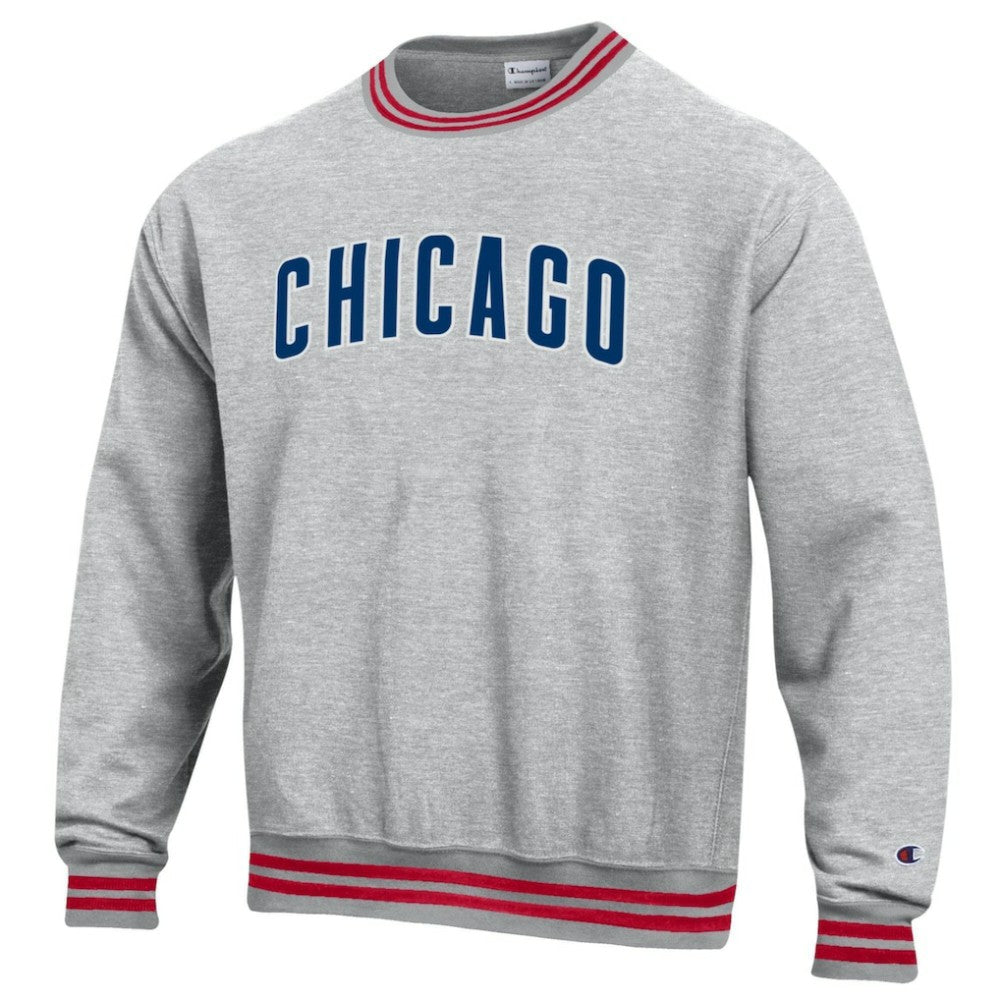 Chicago Cubs Champion Reverse Weave Sweatshirt - Heather Gray - MLB Lifestyle