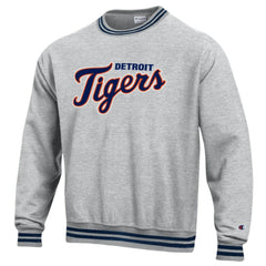 Detroit Tigers Champion Reverse Weave Sweatshirt - Heather Gray - MLB Discount