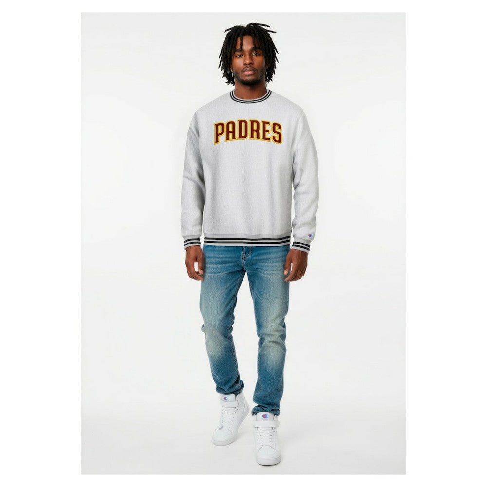San Diego Padres Champion Reverse Weave Sweatshirt - Heather Gray - MLB Lifestyle