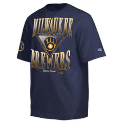 Milwaukee Brewers Champion Traditions Two Locations T-Shirt - Navy - MLB Lifestyle