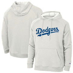 Los Angeles Dodgers Champion Triumph Tri-Blend Raglan Hoodie - Heathered Core Ultra Light Grey - MLB Lifestyle