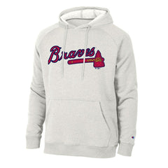 Atlanta Braves Champion Triumph Tri-Blend Raglan Hoodie - Heathered Core Ultra Light Grey - MLB Sale