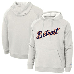 Detroit Tigers Champion Triumph Tri-Blend Raglan Hoodie - Heathered Core Ultra Light Grey - MLB on Sale