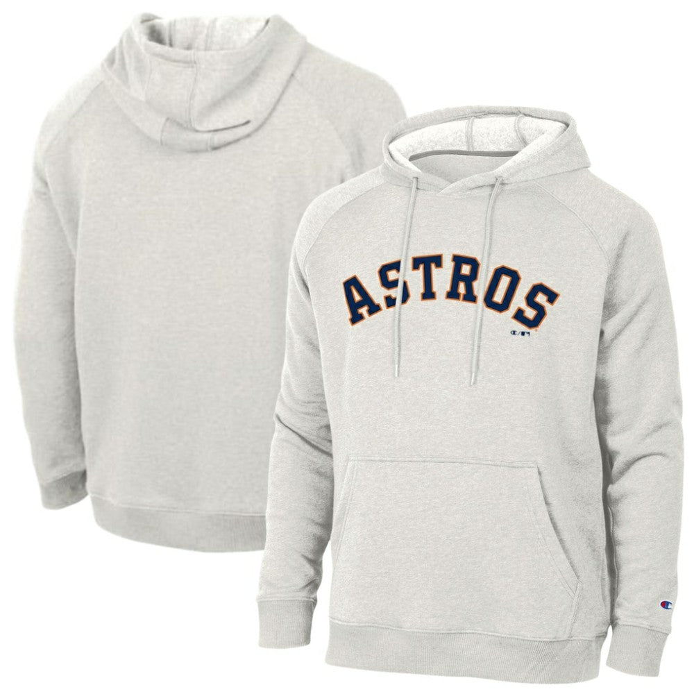 Houston Astros Champion Triumph Tri-Blend Raglan Hoodie - Heathered Core Ultra Light Grey - MLB on Sale