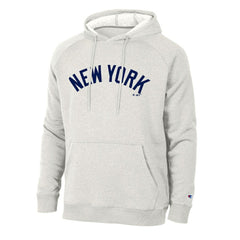 New York Yankees Champion Triumph Tri-Blend Raglan Hoodie - Heathered Core Ultra Light Grey - MLB Sale