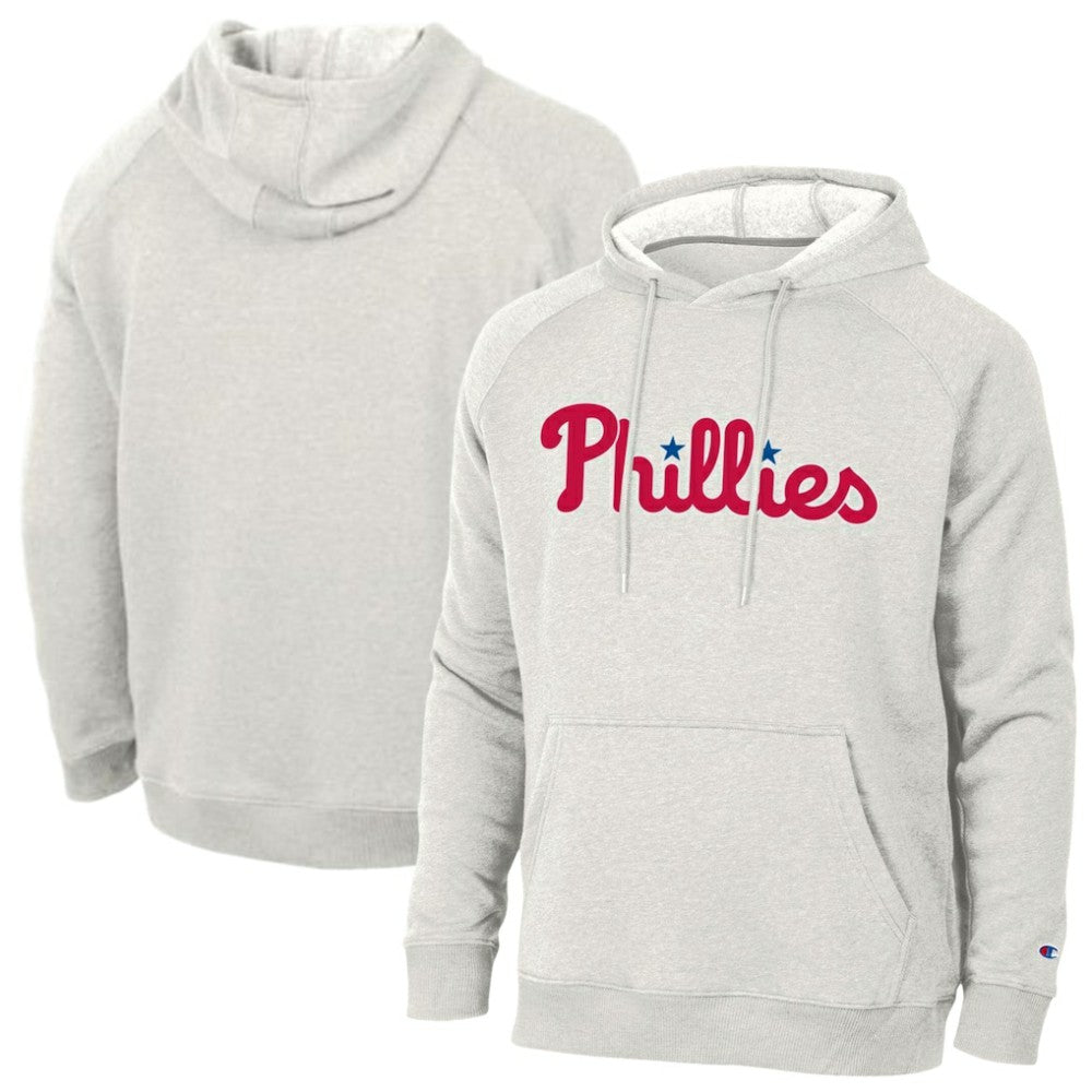 Philadelphia Phillies Champion Triumph Tri-Blend Raglan Hoodie - Heathered Core Ultra Light Grey - MLB Online