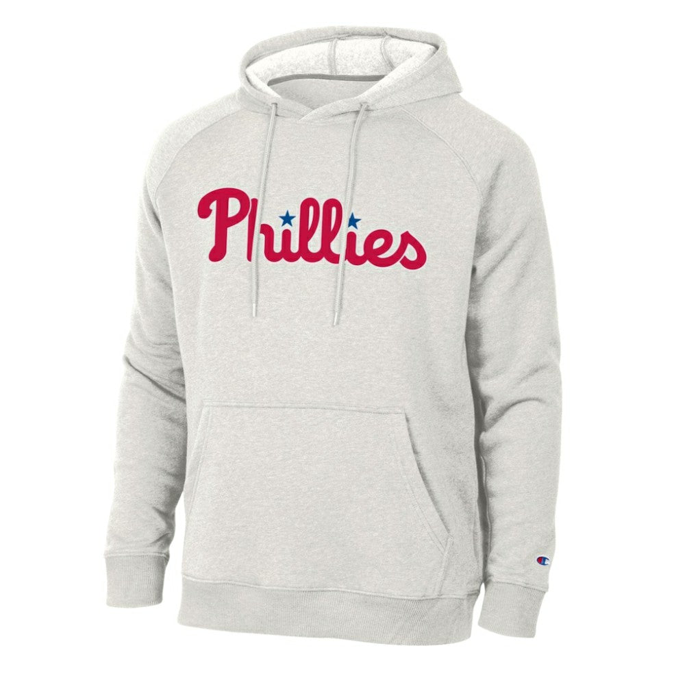 Philadelphia Phillies Champion Triumph Tri-Blend Raglan Hoodie - Heathered Core Ultra Light Grey - MLB Online