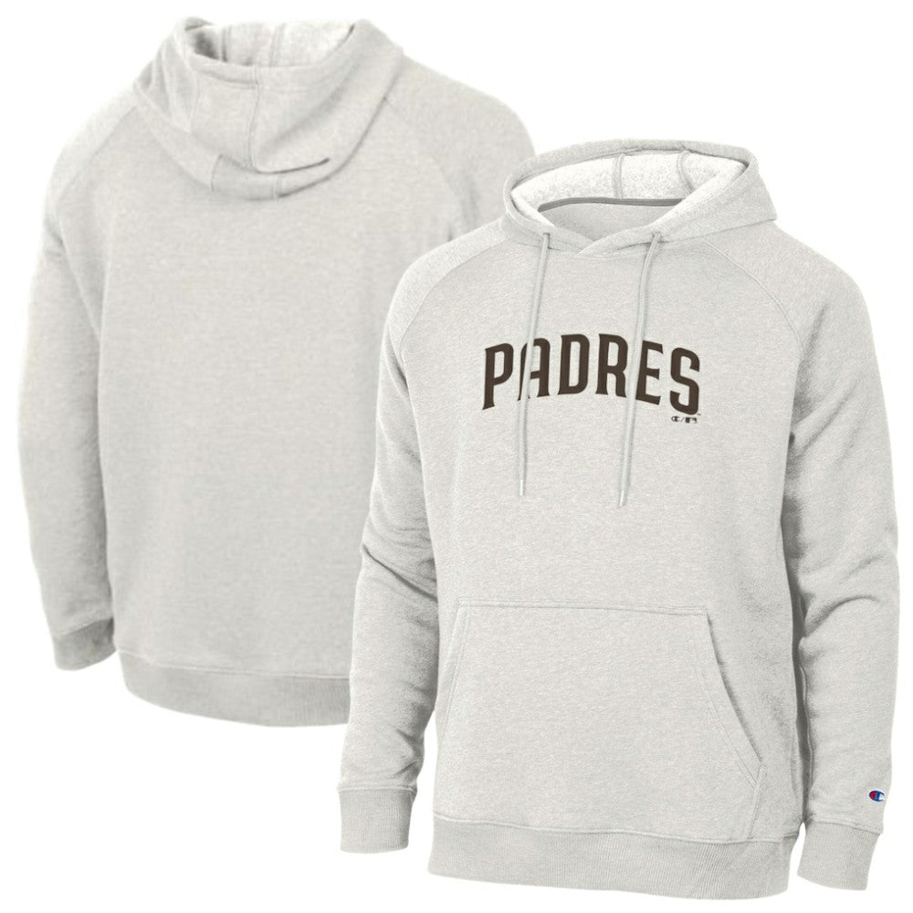 San Diego Padres Champion Triumph Tri-Blend Raglan Hoodie - Heathered Core Ultra Light Grey - MLB Lifestyle