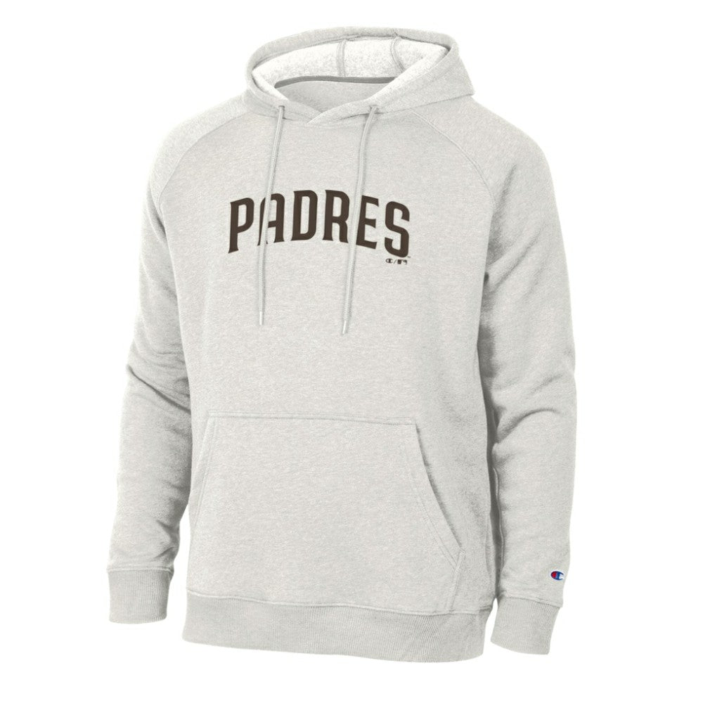 San Diego Padres Champion Triumph Tri-Blend Raglan Hoodie - Heathered Core Ultra Light Grey - MLB Lifestyle