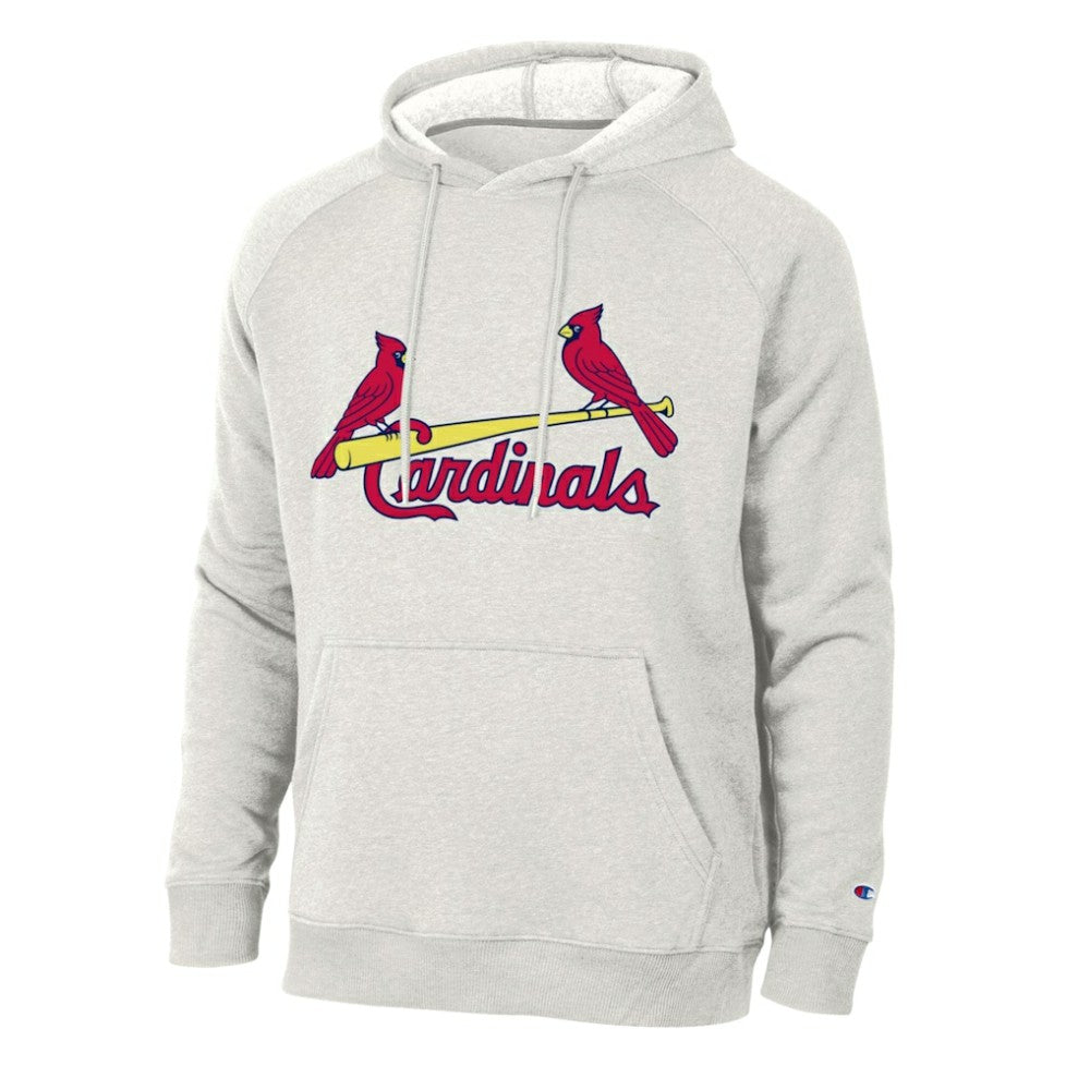 St. Louis Cardinals Champion Triumph Tri-Blend Raglan Hoodie - Heathered Core Ultra Light Grey - MLB Discount