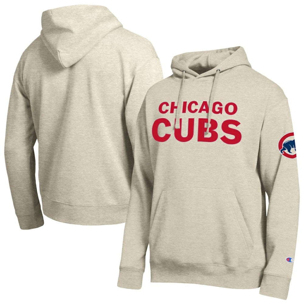 Chicago Cubs Champion All Star Chenille Patch Hoodie - Oatmeal - MLB Online