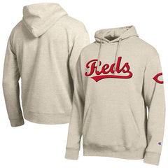 Cincinnati Reds Champion All Star Chenille Patch Hoodie - Oatmeal - MLB Online
