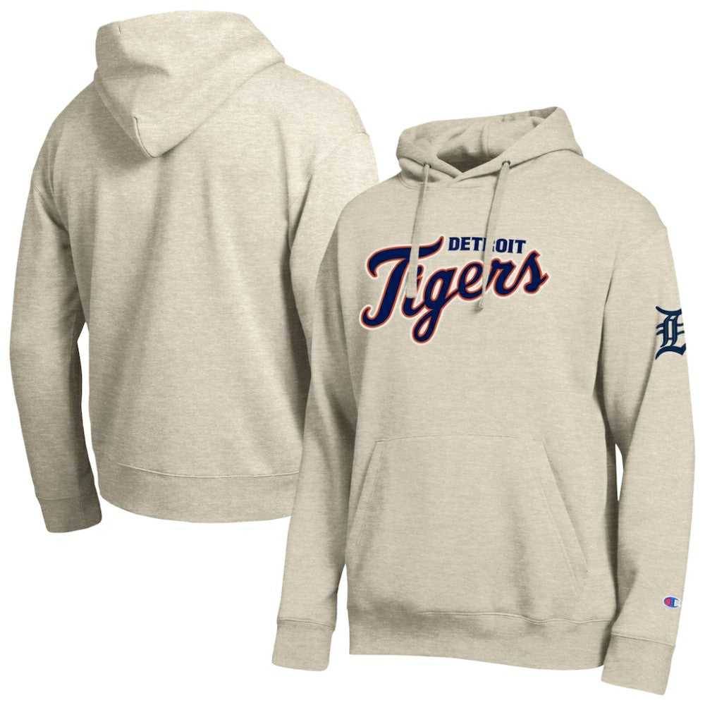 Detroit Tigers Champion All Star Chenille Patch Hoodie - Oatmeal - MLB Online
