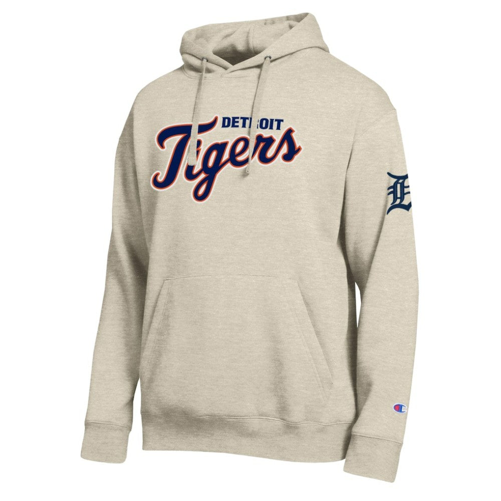 Detroit Tigers Champion All Star Chenille Patch Hoodie - Oatmeal - MLB Online