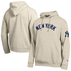 New York Yankees Champion All Star Chenille Patch Hoodie - Oatmeal - MLB on Sale