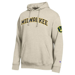 Milwaukee Brewers Champion All Star Chenille Patch Hoodie - Oatmeal - MLB Online