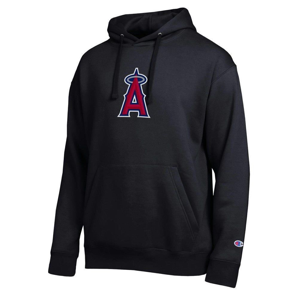 Los Angeles Angels Champion All Star Embroidered Logo Hoodie - Black - MLB on Sale