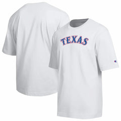 Texas Rangers Champion All Star Arched Chenille Wordmark T-Shirt - White - MLB Lifestyle