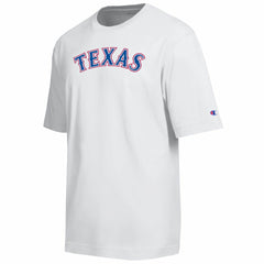 Texas Rangers Champion All Star Arched Chenille Wordmark T-Shirt - White - MLB Lifestyle