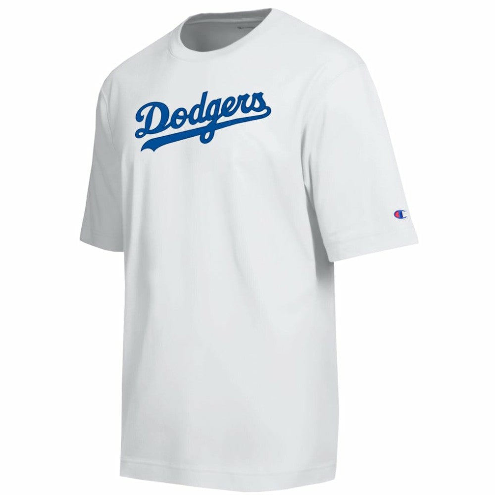 Los Angeles Dodgers Champion All Star Arched Chenille Wordmark T-Shirt - White - MLB on Sale