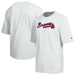 Atlanta Braves Champion All Star Arched Chenille Wordmark T-Shirt - White - MLB Lifestyle
