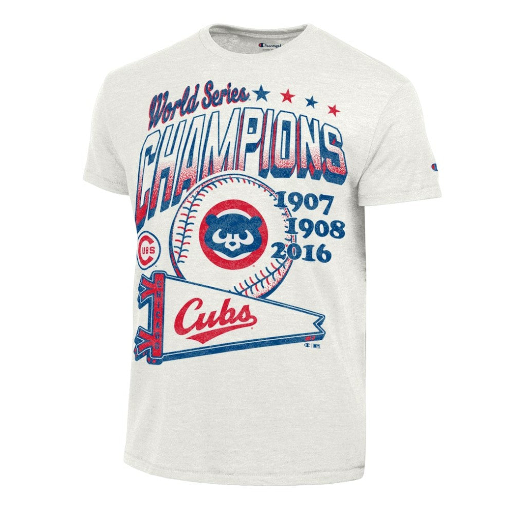 Chicago Cubs Champion Winning Tradition Cooperstown Tri-Blend T-Shirt - White - MLB Discount