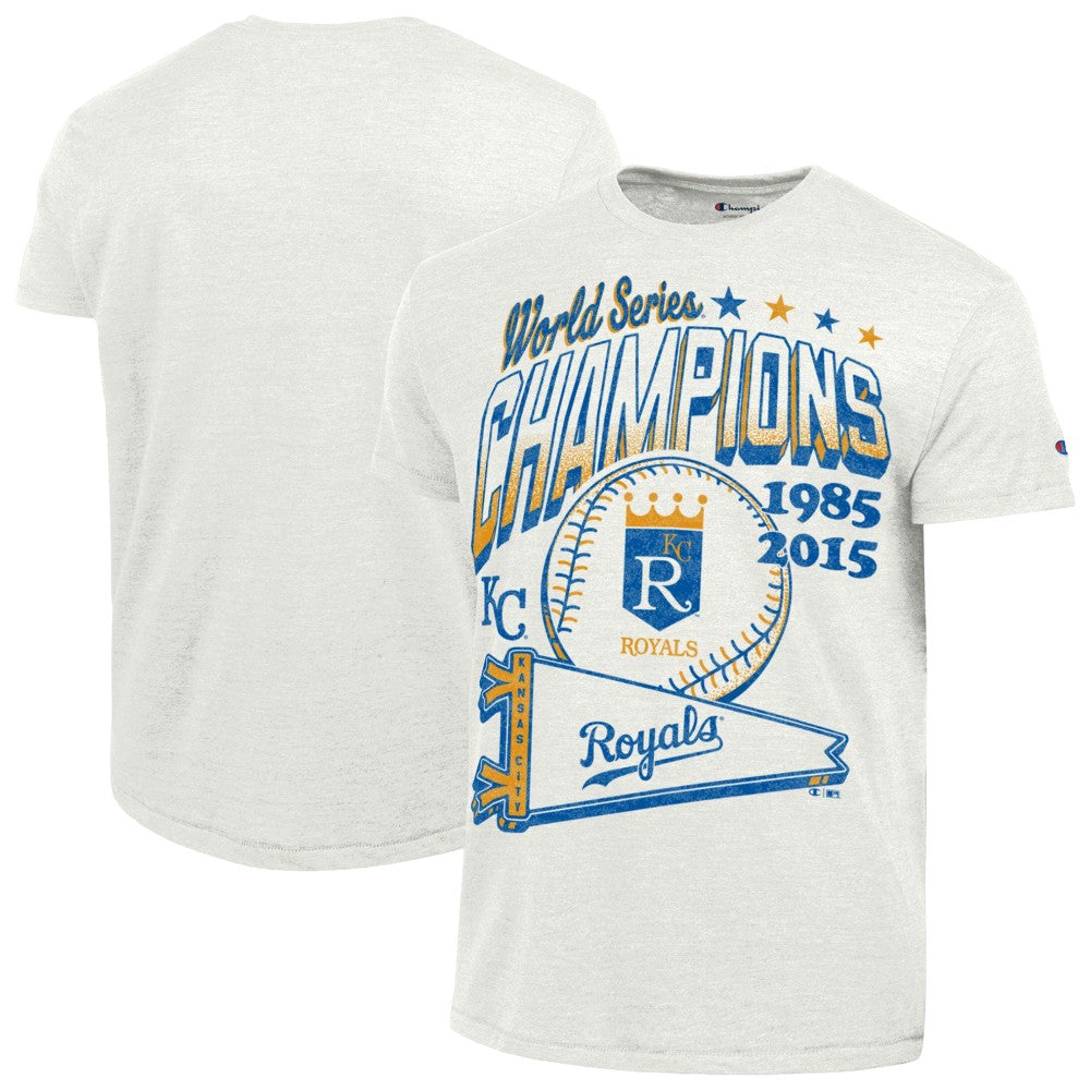 Kansas City Royals Champion Winning Tradition Cooperstown Tri-Blend T-Shirt - White - MLB Discount