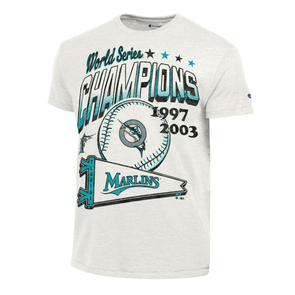 Miami Marlins Champion Winning Tradition Cooperstown Tri-Blend T-Shirt - White - MLB Sale