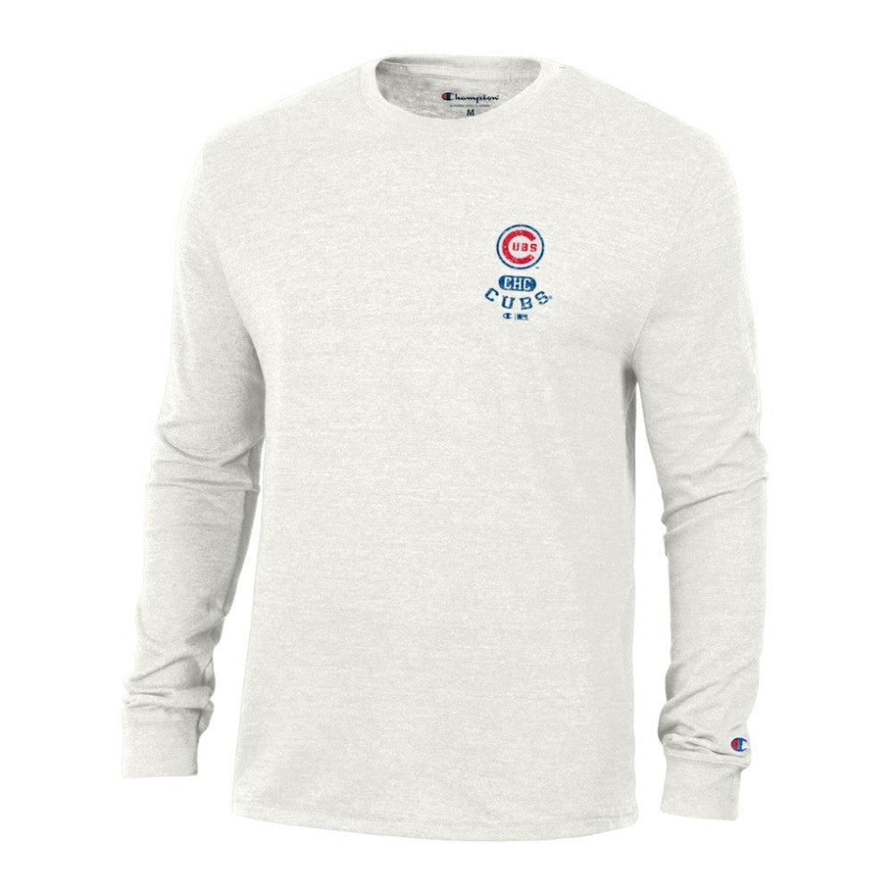 Chicago Cubs Champion Cooperstown Winning Tradition Tri-Blend Long Sleeve T-Shirt - White - MLB Sale