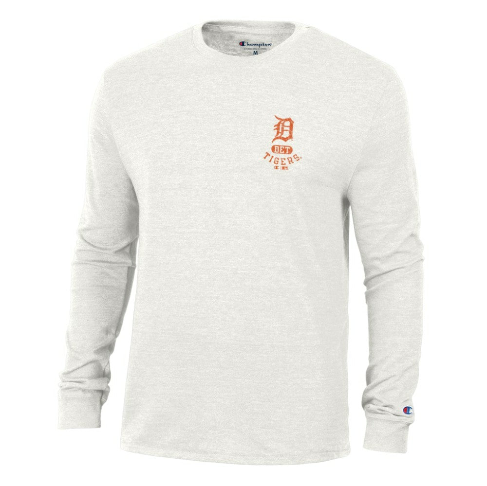 Detroit Tigers Champion Cooperstown Winning Tradition Tri-Blend Long Sleeve T-Shirt - White - MLB Lifestyle