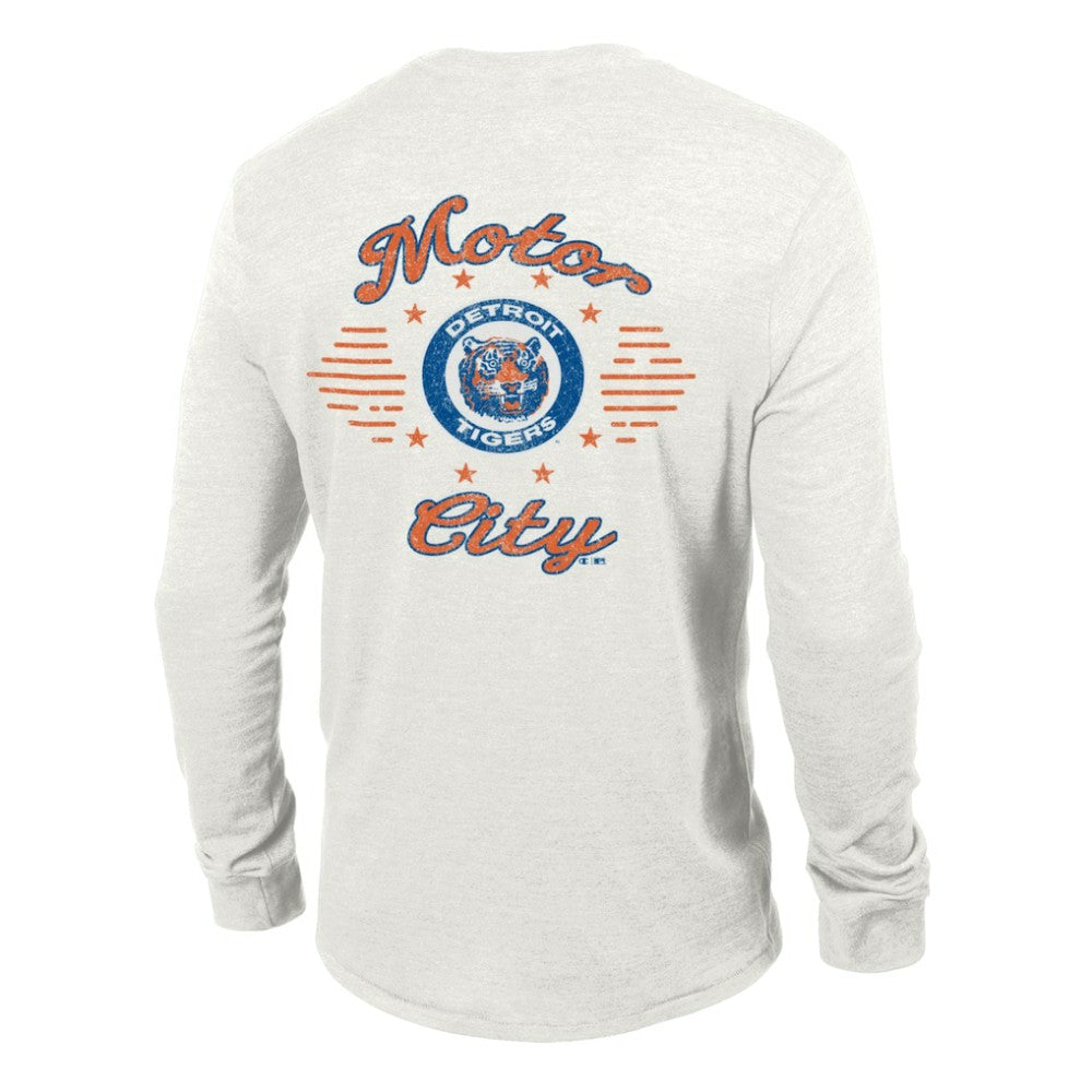 Detroit Tigers Champion Cooperstown Winning Tradition Tri-Blend Long Sleeve T-Shirt - White - MLB Lifestyle