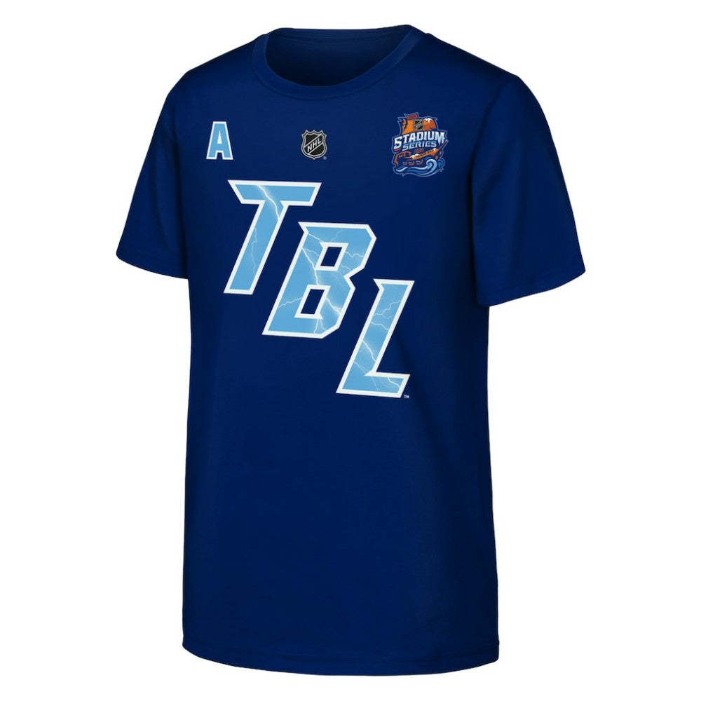 Nikita Kucherov Tampa Bay Lightning Fanatics Youth Alternate Captain 2026 Stadium Series T-Shirt - Blue - NHL 203670838