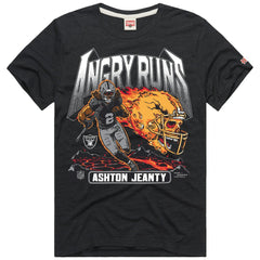 Ashton Jeanty Las Vegas Raiders Homage Unisex Angry Runs Player Graphic Tri-Blend T-Shirt Charcoal