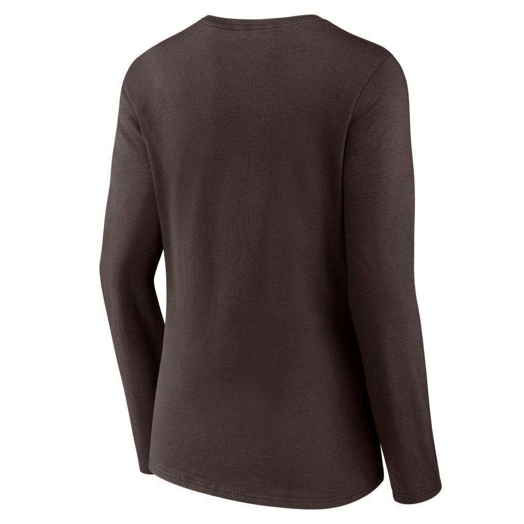Cleveland Browns Women's Hustle Long Sleeve V-Neck T-Shirt Brown