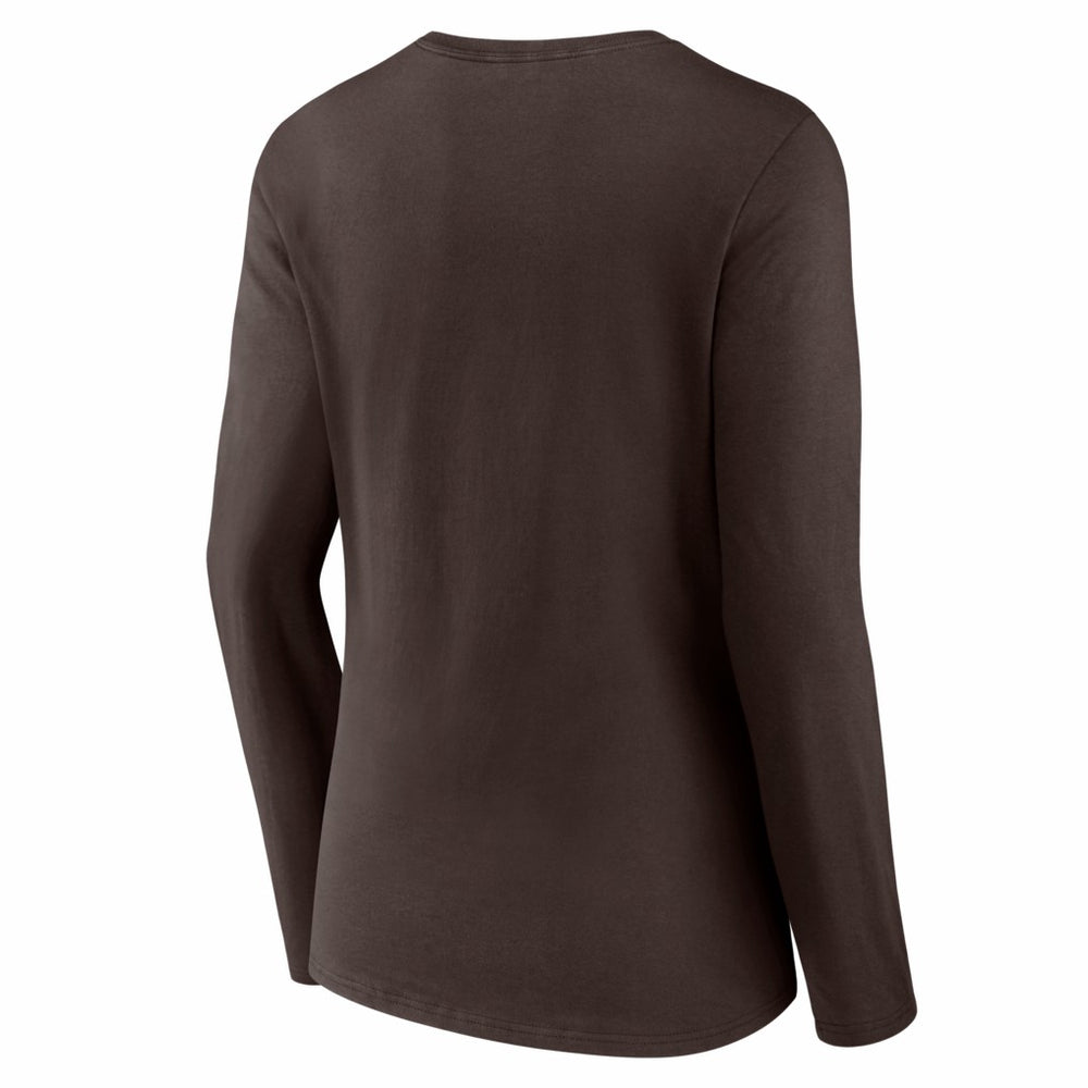 Cleveland Browns Women's Hustle Long Sleeve V-Neck T-Shirt Brown