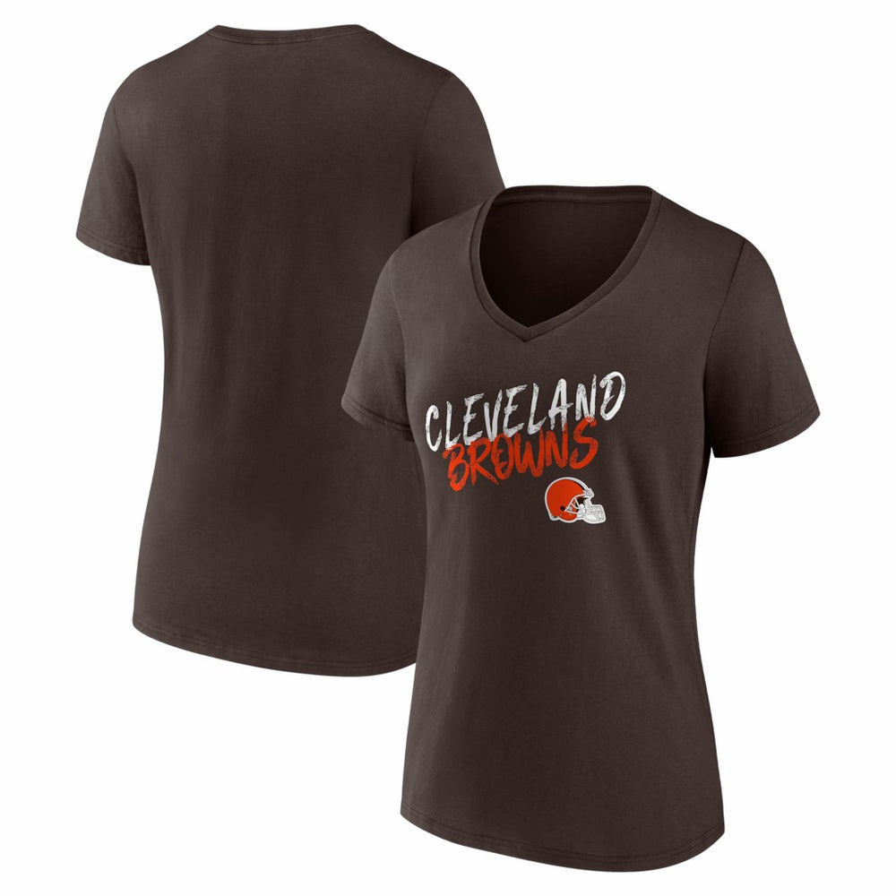 Cleveland Browns Women's Hustle V-Neck T-Shirt Brown