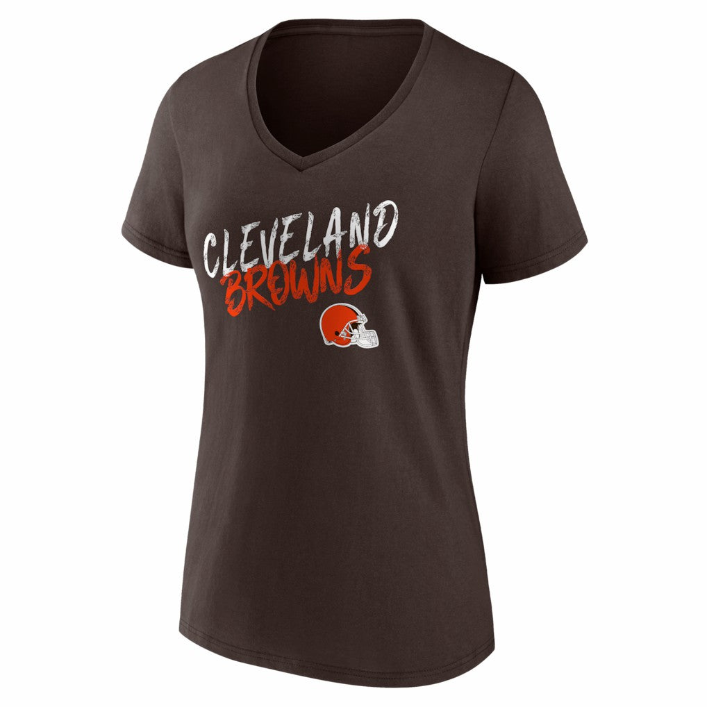 Cleveland Browns Women's Hustle V-Neck T-Shirt Brown