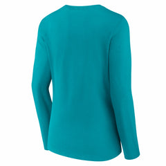 Miami Dolphins Women's Hustle Long Sleeve V-Neck T-Shirt Aqua