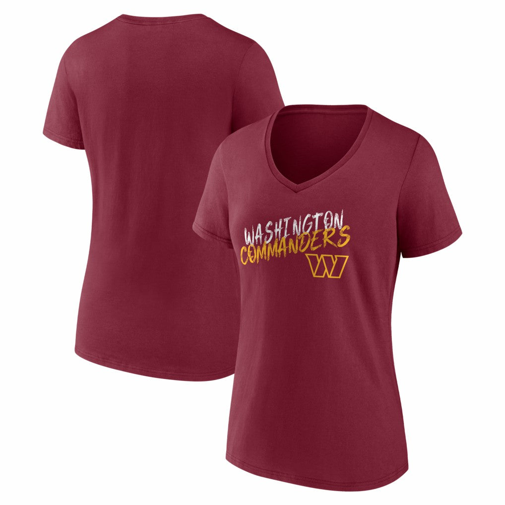 Washington Commanders Women's Hustle V-Neck T-Shirt Burgundy