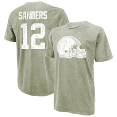 Shedeur Sanders Cleveland Browns Majestic Threads Mineral Wash Name & Number T-Shirt Moss Green