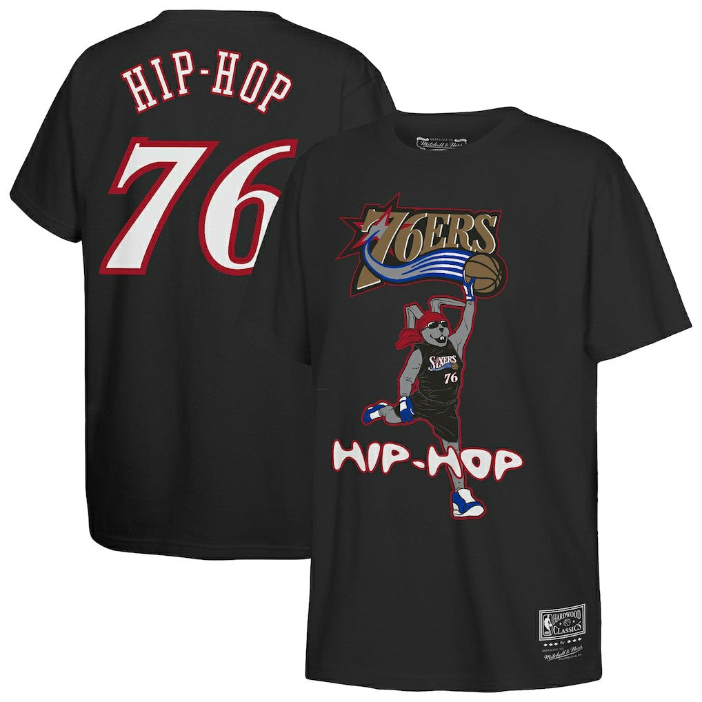 Philadelphia 76ers Youth Hip Hop T-Shirt Black | Mitchell & Ness US