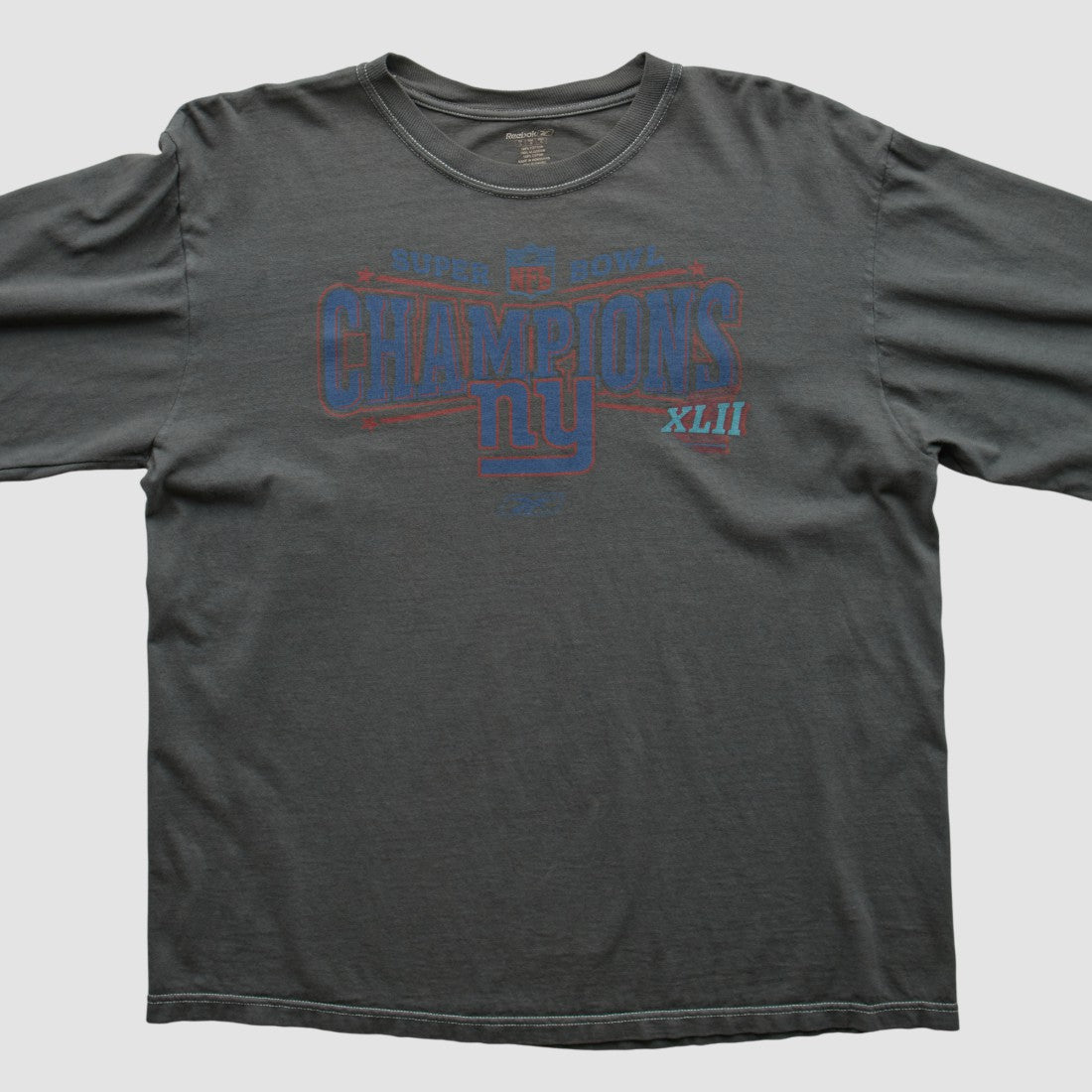 Fanatics New York Giants Reebok 2008 Long Sleeve T-shirt Charcoal Vintage
