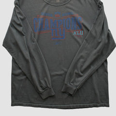 Fanatics New York Giants Reebok 2008 Long Sleeve T-shirt Charcoal Vintage