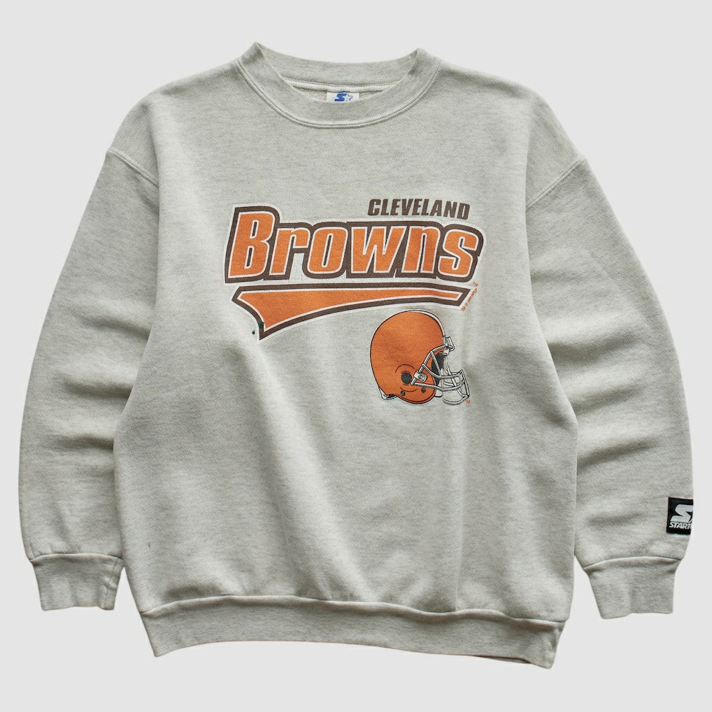 Fanatics Cleveland Browns Starter 90s Pullover Sweatshirt Heather Gray Vintage