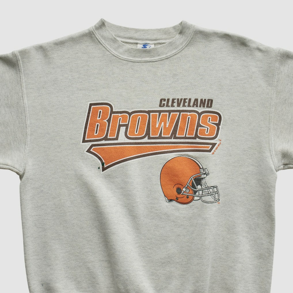 Fanatics Cleveland Browns Starter 90s Pullover Sweatshirt Heather Gray Vintage