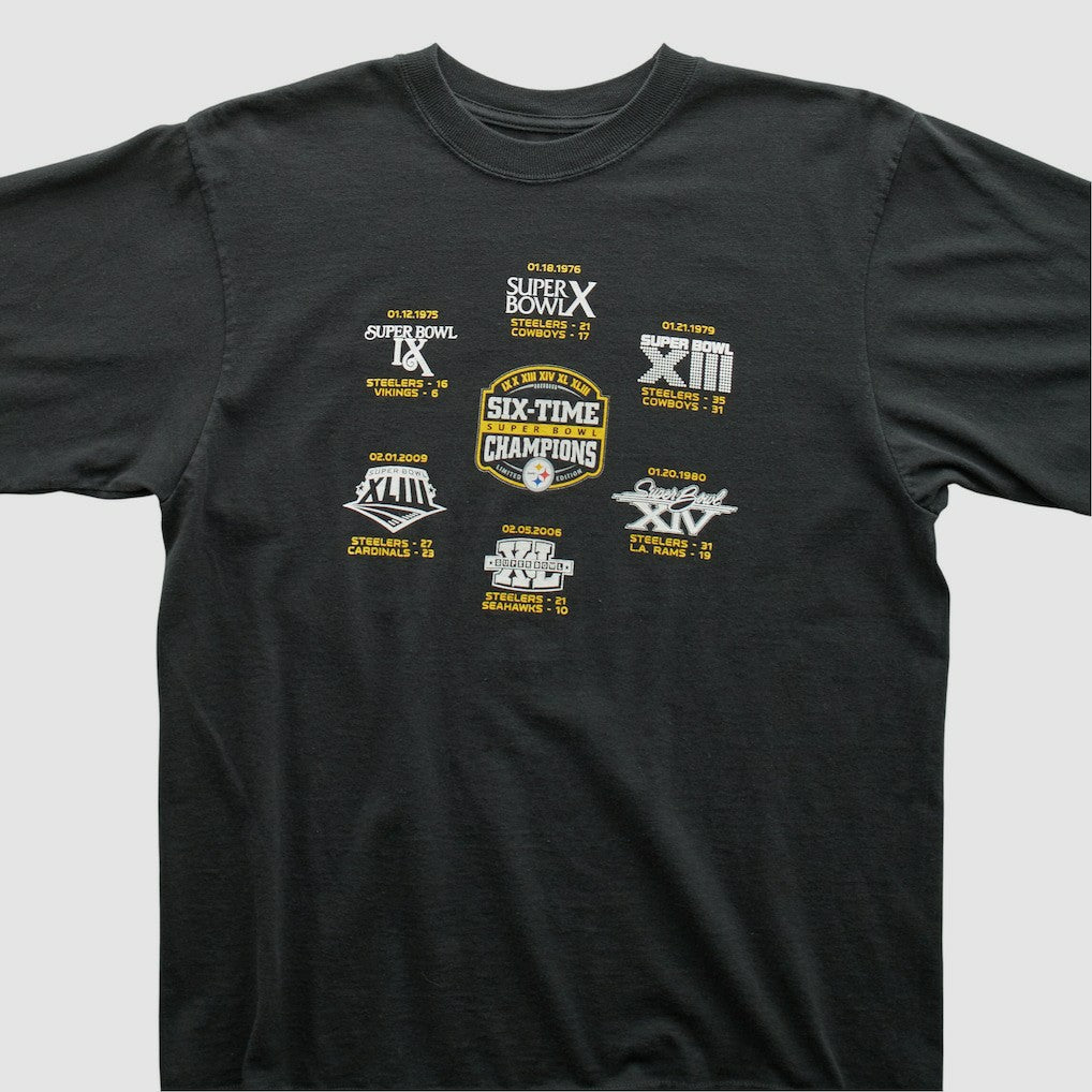 Fanatics Pittsburgh Steelers Reebok 2009 T-shirt Black Vintage