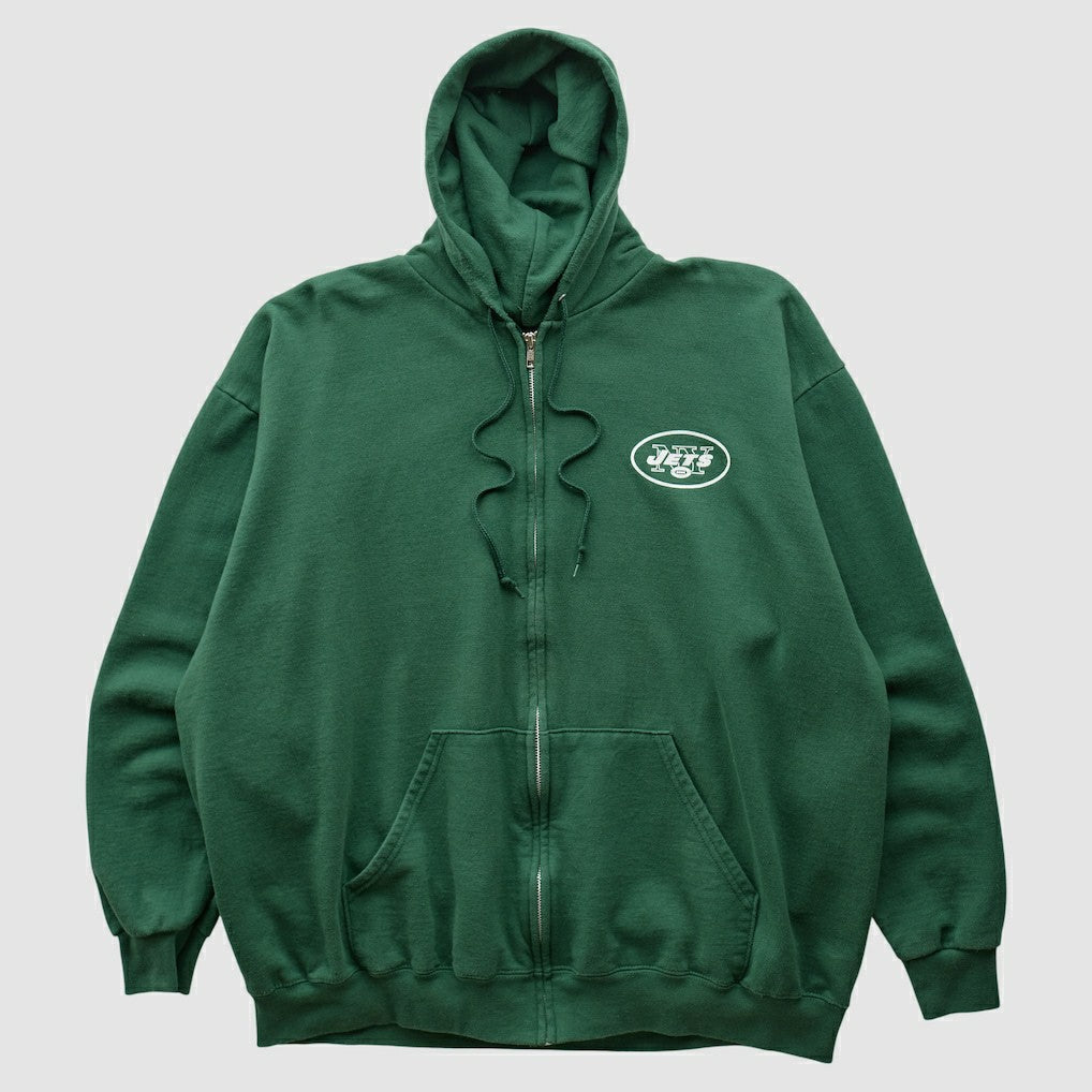 Fanatics New York Jets NFL 2000s Hooded Full Zip Sweatshirt Green Vintage